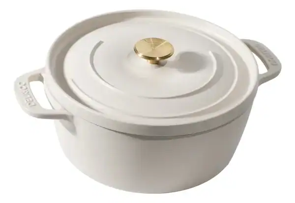 Deli&co. — caçarola de ferro esmaltado 26 cm / Dutch oven 4,5 L (bege) — presente para quem gosta de cozinhar