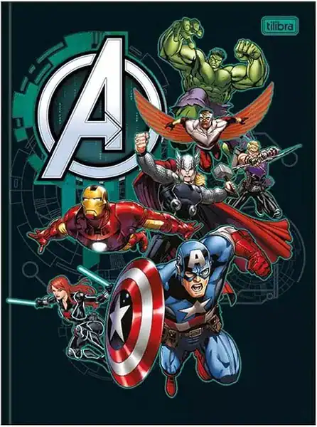 Caderno brochura Avengers — 80 folhas — presente dos Vingadores