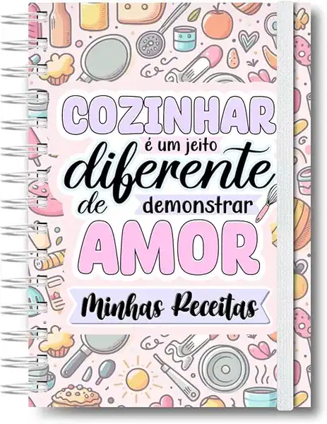 Caderno de receitas Minhas Receitas — presente para quem gosta de cozinhar