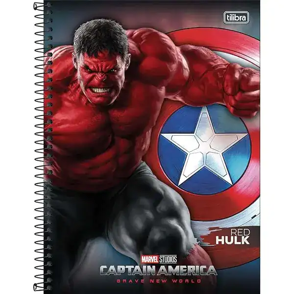 Caderno Espiral Capa Dura Universitário 10 Matérias — Hulk Vermelho