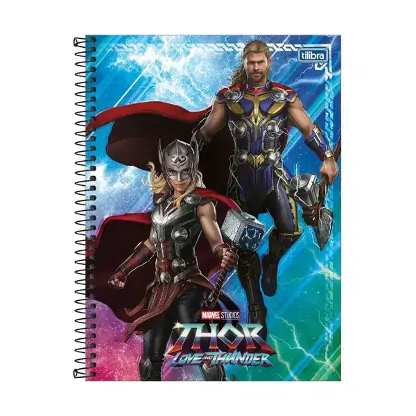 Caderno com capa do filme Thor Amor e Trovão