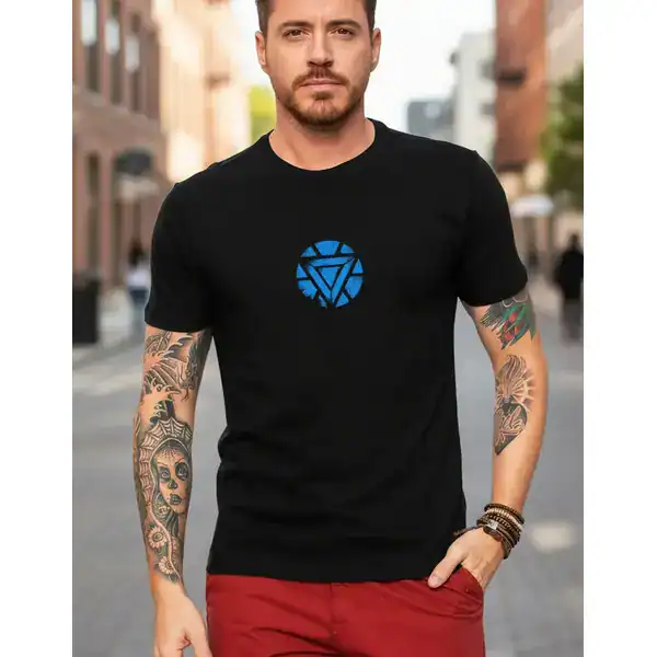 Camiseta Homem de Ferro Geek — Tony Stark Reator Arc