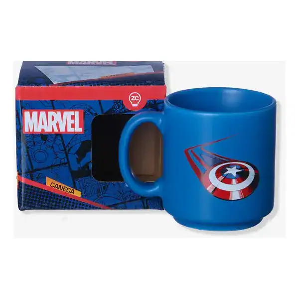 Caneca pequena de cerâmica de 100 ml com o escudo do Capitão América