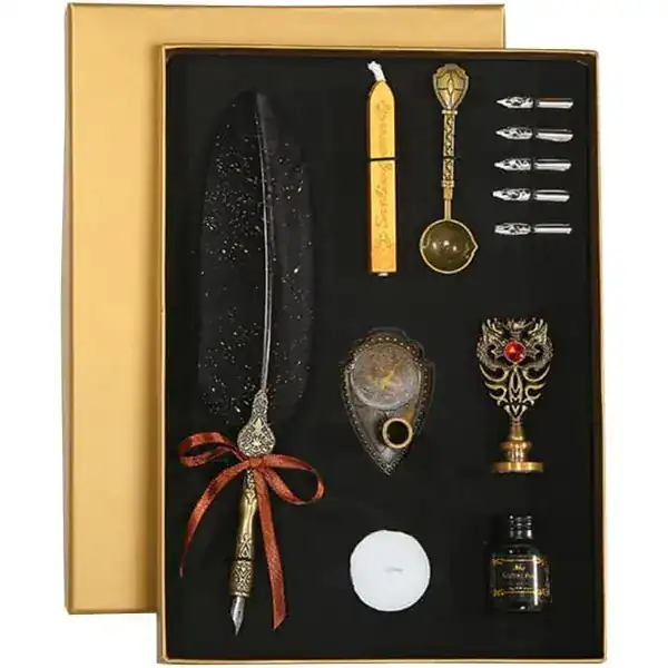 Caneta Tinteiro Conjunto Caligrafia 5 Pontas Luxo Presente