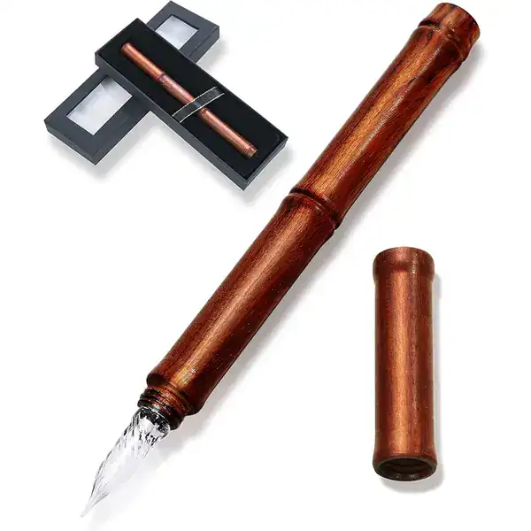 Caneta de vidro madeira luxuosa marca japonesa
