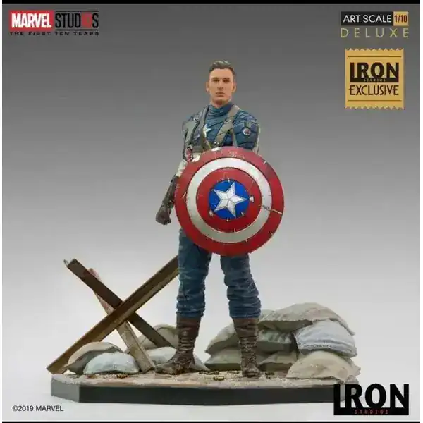 Estátua Iron Studios do Capitão América com uniforme de O Primeiro Vingador