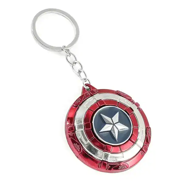 Chaveiro de metal maciço com o escudo do Capitão América esmaltado