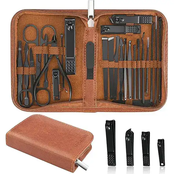 Conjunto de manicure profissional em aço inox com 26 peças — guia de presentes de unhas da Presendicas