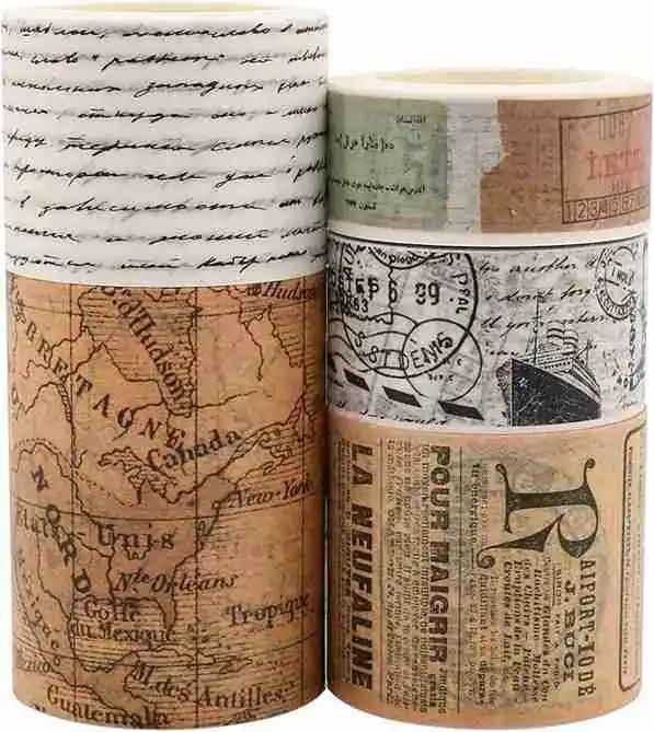 Conjunto de fitas adesivas vintage Washi