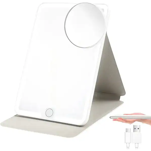 Espelho de mesa ultra fino e dobrável para maquiagem