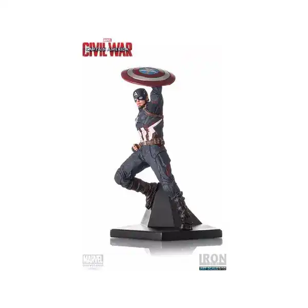 Estátua Iron Studios do Capitão América com uniforme de Guerra Civil em escala 1/10