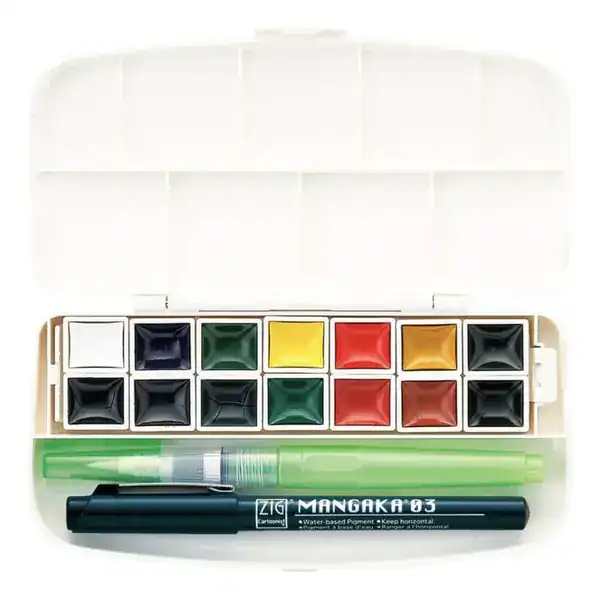 Estojo 14 Cores Tinta Transparent Profissional Caligrafia