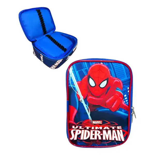 Estojo Box 100 Canetas Organizador — Homem-Aranha Azul