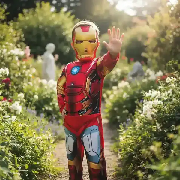 Fantasia Infantil Longa Homem de Ferro com Máscara