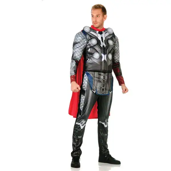 Fantasia adulta do Thor dos Vingadores com peitoral estruturado e capa