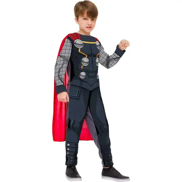 Fantasia infantil longa do Thor com capa vermelha