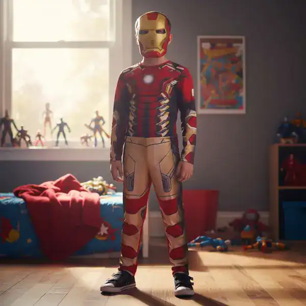 Fantasia Homem de Ferro com Enchimento e Máscara