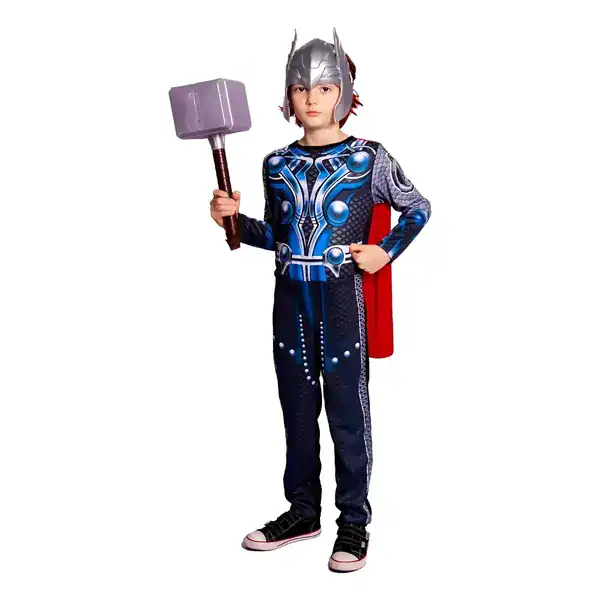 Fantasia infantil do Thor com enchimento máscara e martelo de brinquedo