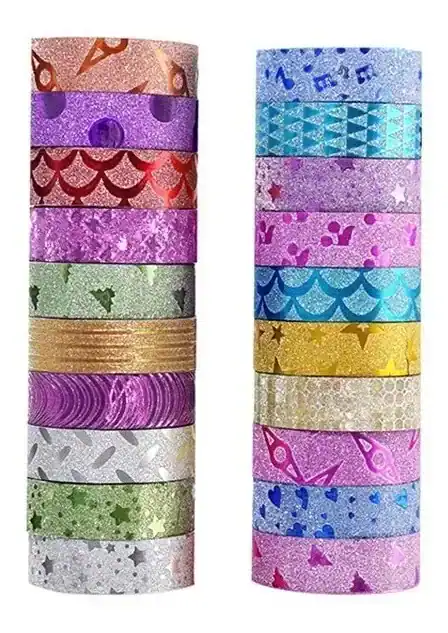 Fita Adesiva Com Glitter Washi Tape