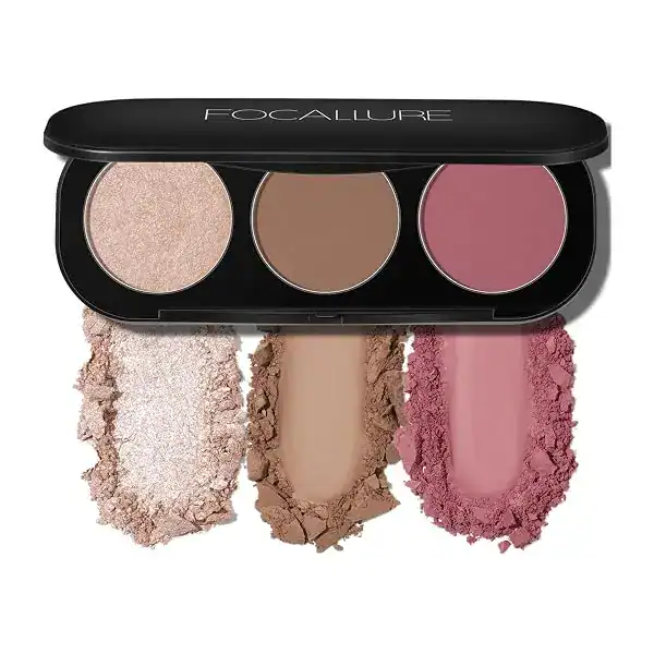 Focallure — Paleta 3 em 1 de Blush, Iluminador e Contorno — guia de presentes para quem ama maquiagem da Presendicas