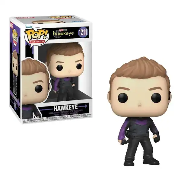 Funko Pop Marvel do Gavião Arqueiro número 1211 em caixa com janela
