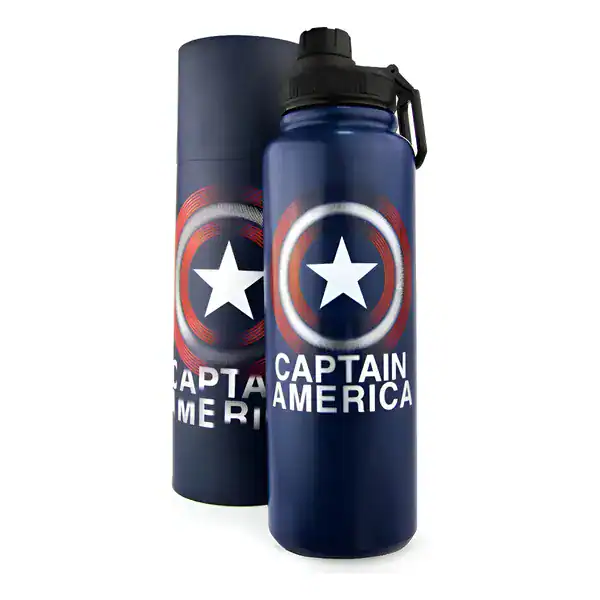 Garrafa térmica de 1 litro do Capitão América da linha Marvel Vingadores
