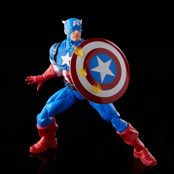 Figura Hasbro Marvel Legends 20th Anniversary do Capitão América em embalagem comemorativa