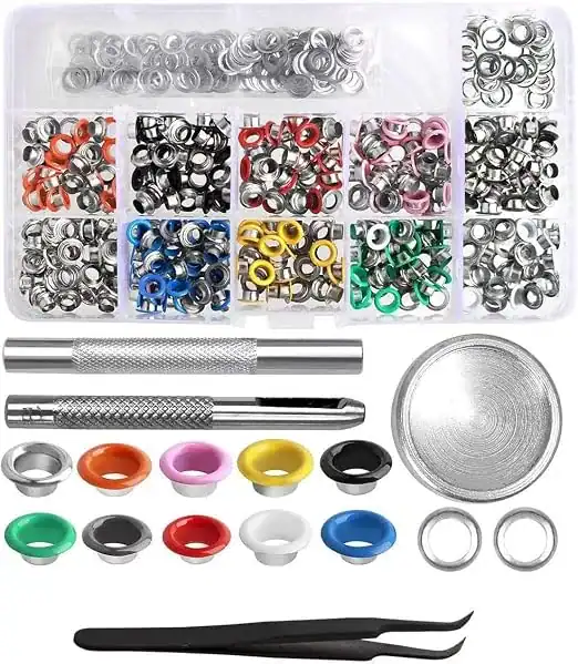Ilhós Coloridos Kit 400+ Aplicador Manual E Vazador Artesanato