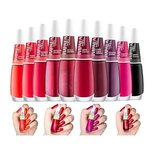Impala Kit 10 Esmaltes — Vermelhos Escuros, Roxo e Vinho — guia de presentes para quem gosta de unhas da Presendicas