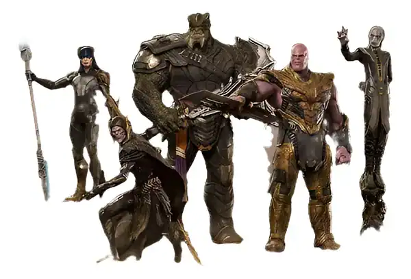Iron Studios — vilões de Vingadores: Ultimato — presente dos Vingadores
