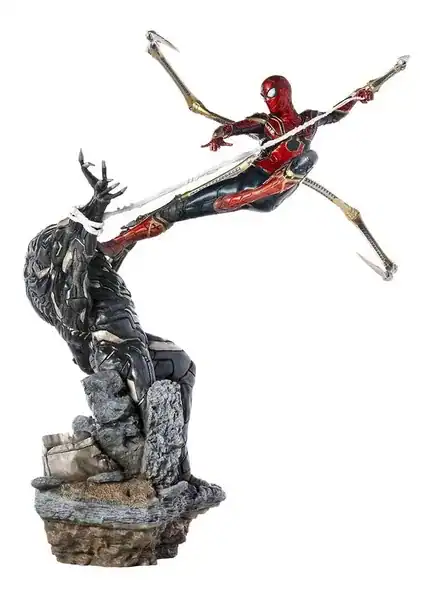 Iron Studios — Homem-Aranha de Ferro vs. Outrider (Ultimato) — presente dos Vingadores