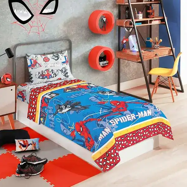Jogo de Cama Microfibra Solteiro Estampado Spider Man