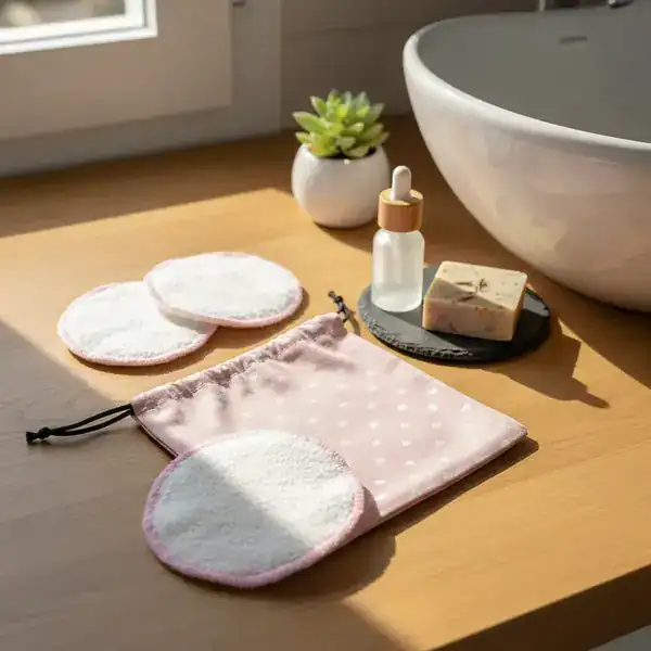 Kit 4 Ecopads Reutilizáveis de Algodão com Bolsinha — guia de presentes para quem ama maquiagem da Presendicas