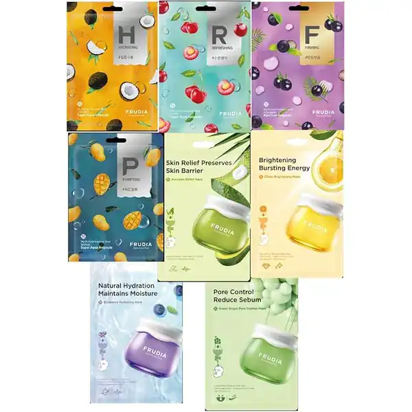 Kit Frudia com oito máscaras faciais coreanas