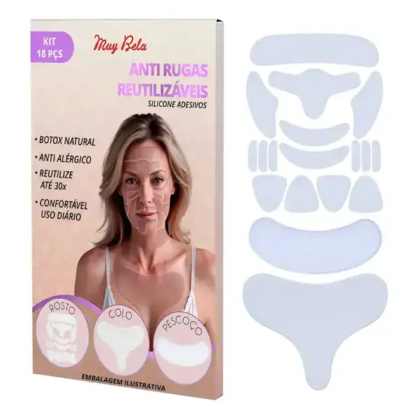 Kit Adesivos Antirrugas para Rosto, Colo e Pescoço — guia de presentes para quem cuida da pele da Presendicas