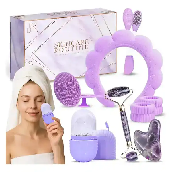 KS Lux — Kit Cuidados Faciais 7 Peças com Gua Sha — guia de presentes para quem cuida da pele da Presendicas