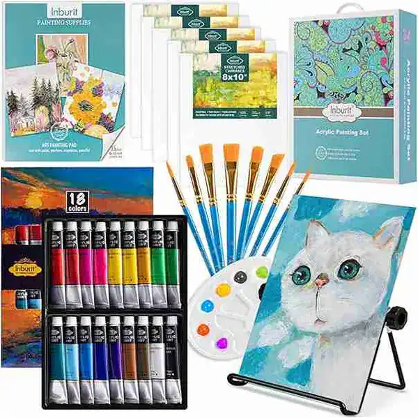 Kit completo de materiais de pintura com estojo