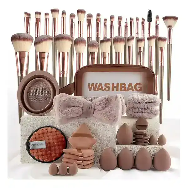 Kit JRFF&GWKY — 56 Pincéis com Estojo — guia de presentes para quem ama maquiagem da Presendicas