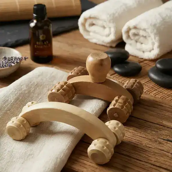 Kit Massageador de Madeira com Carrinho — guia de presentes para quem cuida da pele da Presendicas