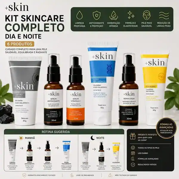 +Skin — Kit Skincare Completo Dia e Noite — guia de presentes para quem cuida da pele da Presendicas