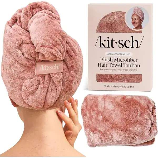 Toalha de cabelo de microfibra de pelúcia Kitsch