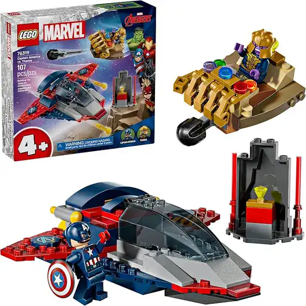Set LEGO Marvel Super Heroes com o Capitão América enfrentando Thanos