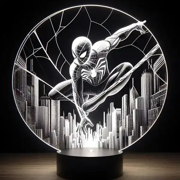 Luminária 3D Homem-Aranha em Acrílico com LED