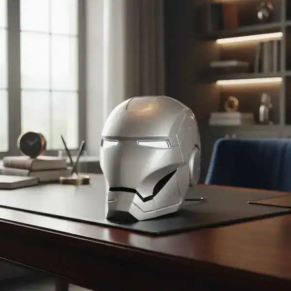 Luminária de Mesa Capacete Homem de Ferro — Laqueado Cromo Prateado
