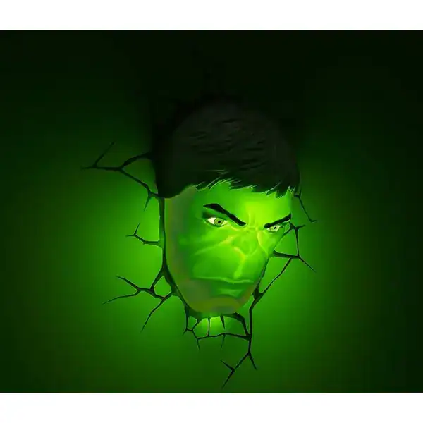 Luminária Rosto do Hulk — 3D Light FX, Verde