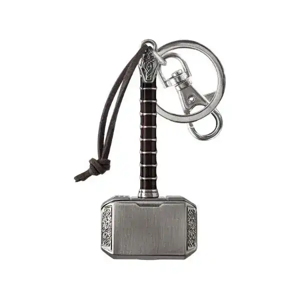 Chaveiro metálico do martelo do Thor com corrente curta