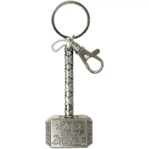 Chaveiro do martelo Mjolnir da Marvel em metal com argola