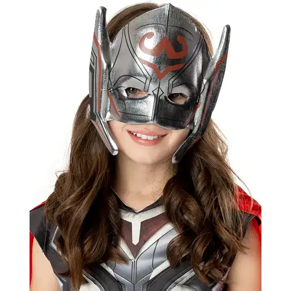 Máscara infantil oficial Marvel Thor Love and Thunder branca e vermelha