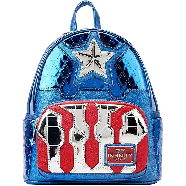 Mini mochila do Capitão América com estampa do escudo