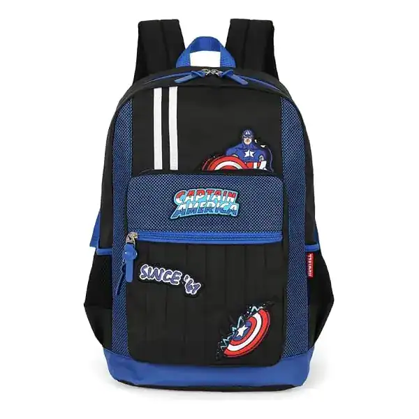 Mochila escolar Luxcel azul do Capitão América